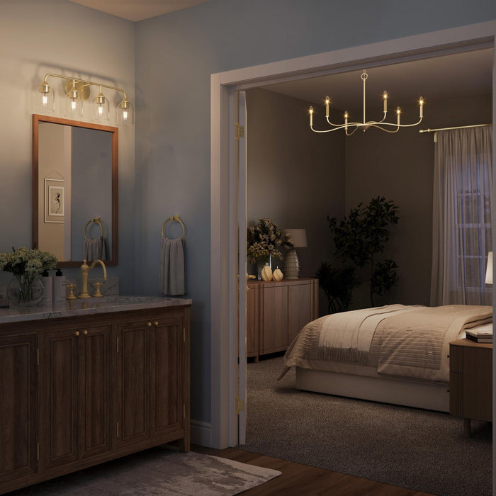 Progress Lighting - P400463-191 - Six Light Chandelier - Ilia - Brushed Gold