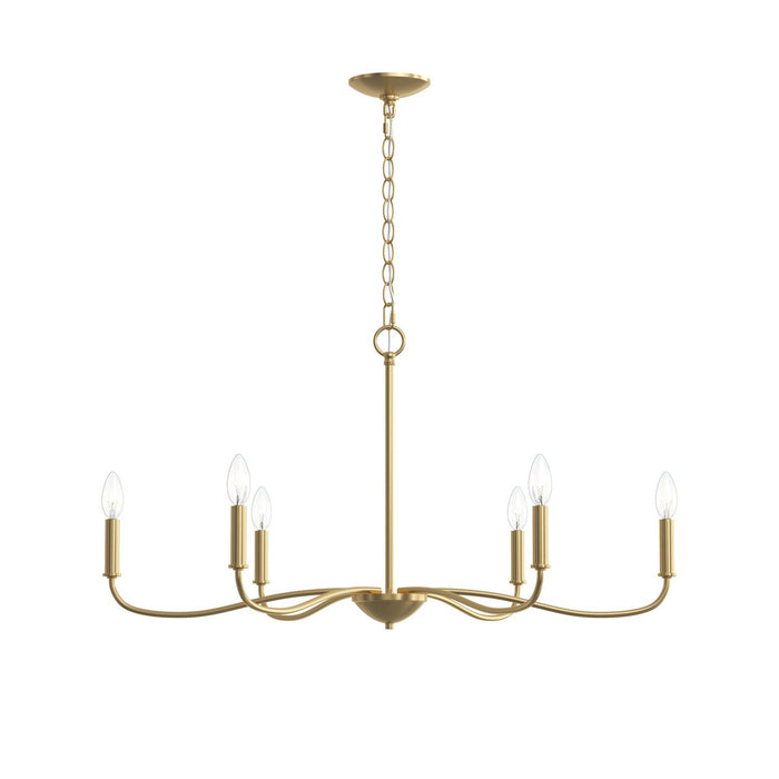 Progress Lighting - P400463-191 - Six Light Chandelier - Ilia - Brushed Gold