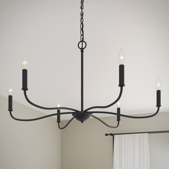 Progress Lighting - P400463-31M - Six Light Chandelier - Ilia - Matte Black