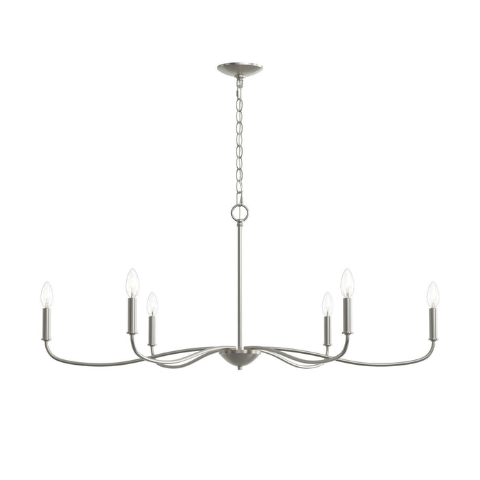 Progress Lighting - P400464-009 - Six Light Chandelier - Ilia - Brushed Nickel