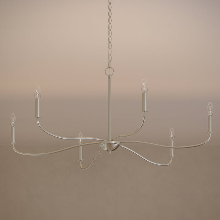Progress Lighting - P400464-009 - Six Light Chandelier - Ilia - Brushed Nickel