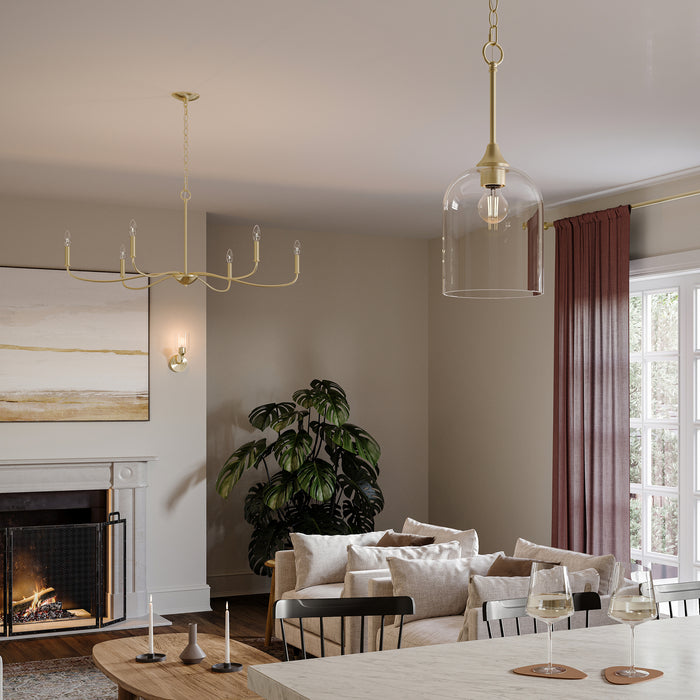Progress Lighting - P400464-191 - Six Light Chandelier - Ilia - Brushed Gold