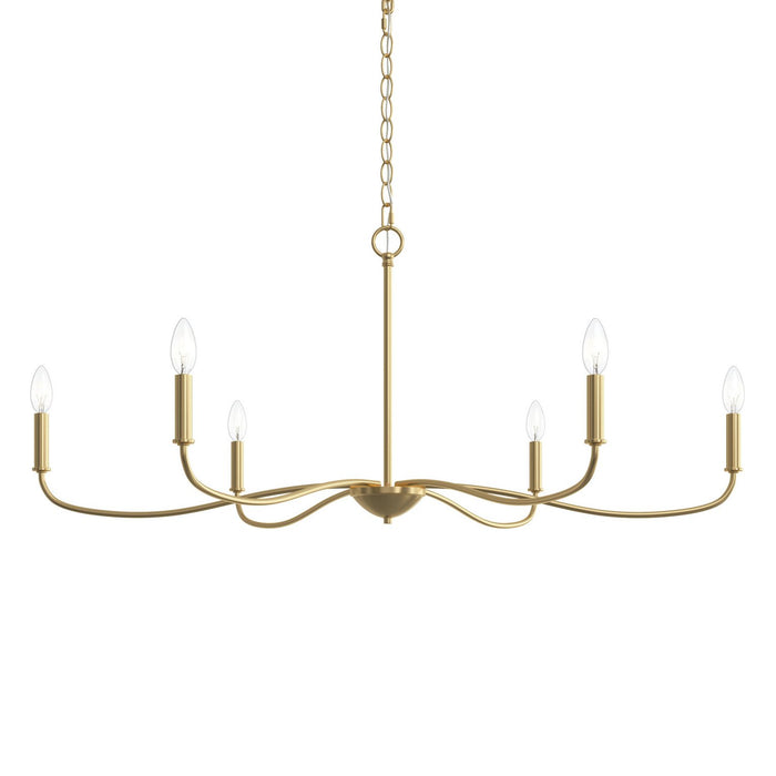 Progress Lighting - P400464-191 - Six Light Chandelier - Ilia - Brushed Gold