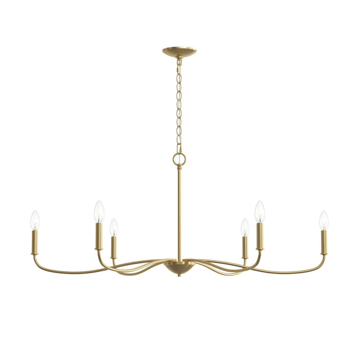 Progress Lighting - P400464-191 - Six Light Chandelier - Ilia - Brushed Gold