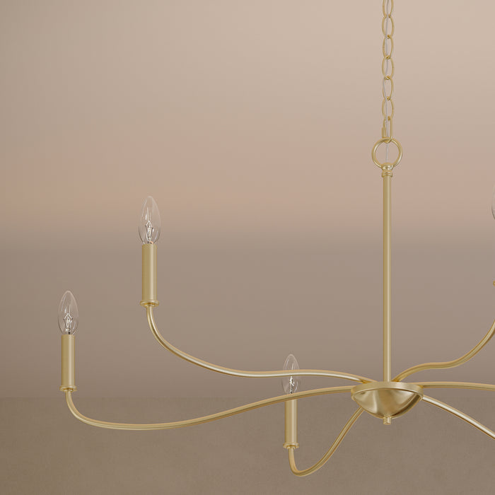 Progress Lighting - P400464-191 - Six Light Chandelier - Ilia - Brushed Gold