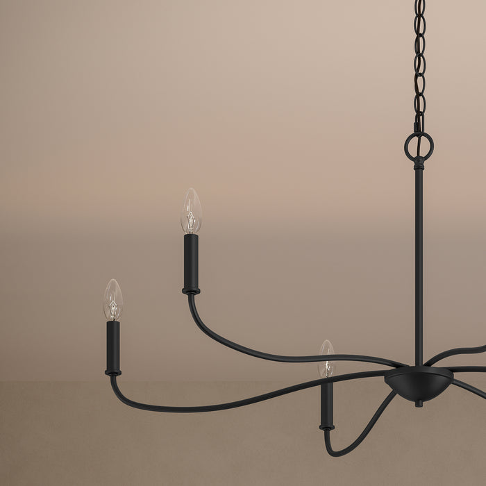 Progress Lighting - P400464-31M - Six Light Chandelier - Ilia - Matte Black