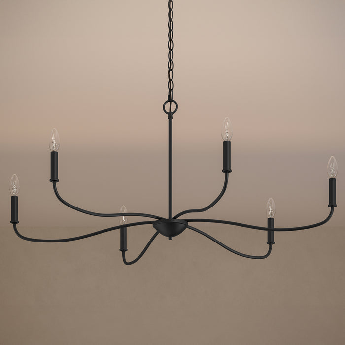 Progress Lighting - P400464-31M - Six Light Chandelier - Ilia - Matte Black