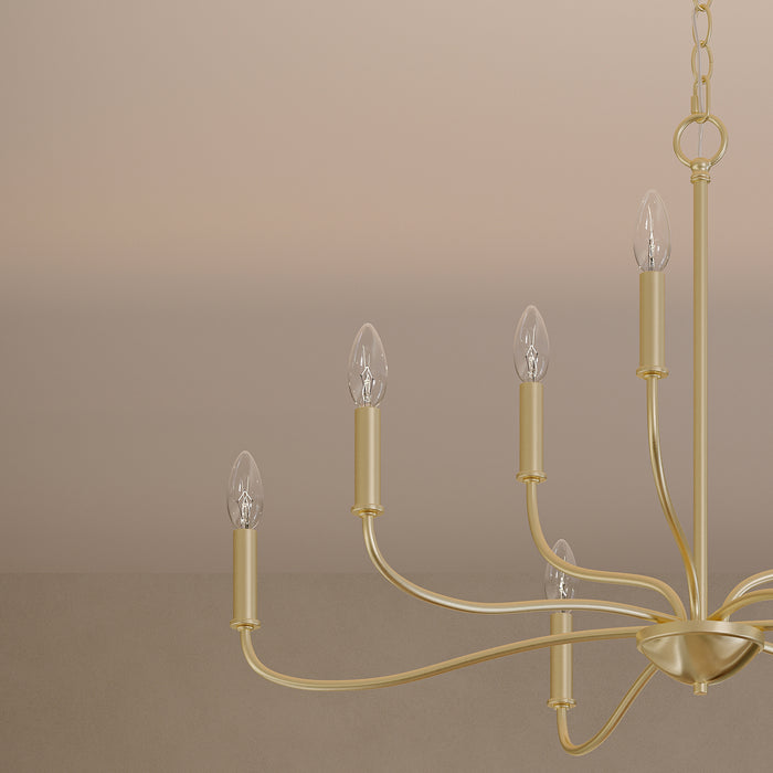 Progress Lighting - P400465-191 - Nine Light Chandelier - Ilia - Brushed Gold