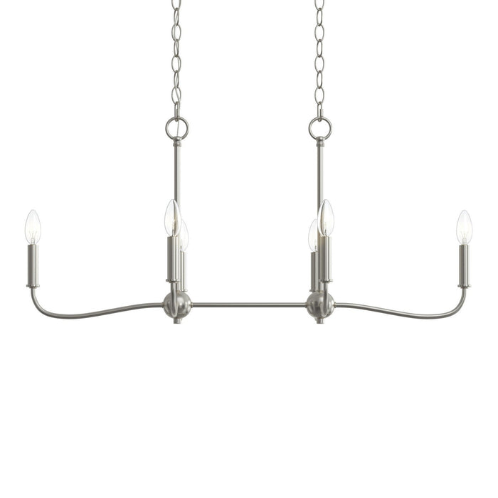 Progress Lighting - P400466-009 - Six Light Linear Chandelier - Ilia - Brushed Nickel