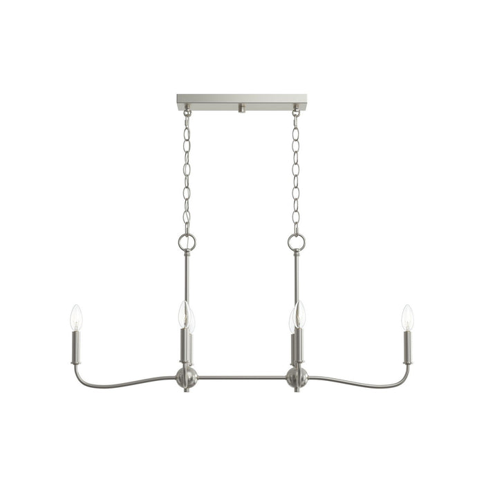 Progress Lighting - P400466-009 - Six Light Linear Chandelier - Ilia - Brushed Nickel
