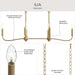 Progress Lighting - P400466-191 - Six Light Linear Chandelier - Ilia - Brushed Gold