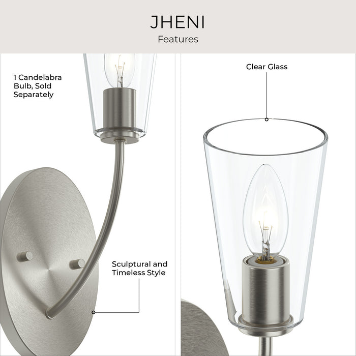 Progress Lighting - P710154-009 - One Light Wall Sconce - Jheni - Brushed Nickel