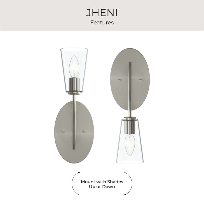 Progress Lighting - P710154-009 - One Light Wall Sconce - Jheni - Brushed Nickel