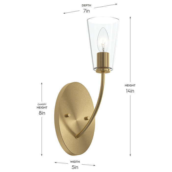 Progress Lighting - P710154-191 - One Light Wall Sconce - Jheni - Brushed Gold