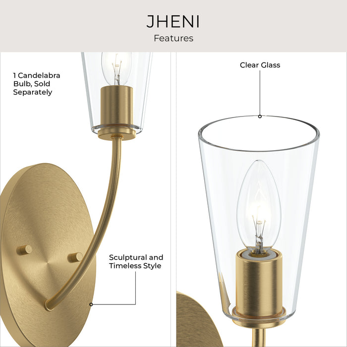Progress Lighting - P710154-191 - One Light Wall Sconce - Jheni - Brushed Gold