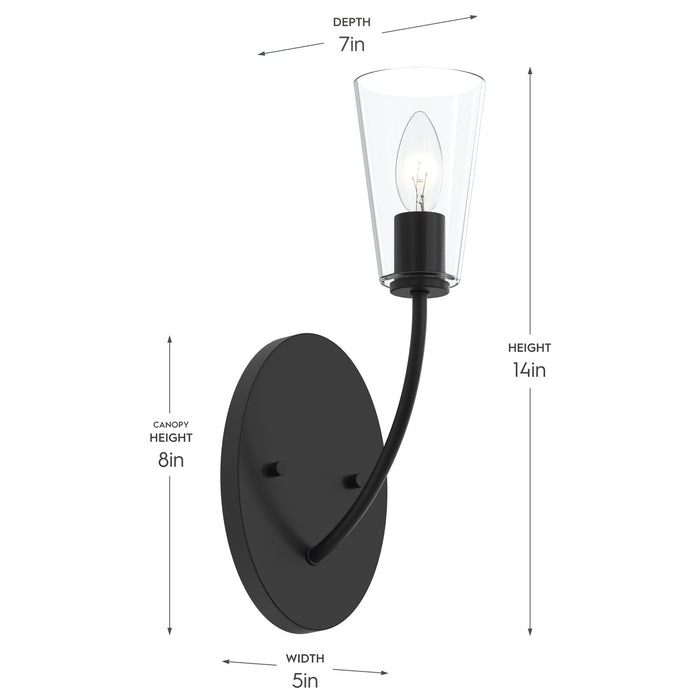 Progress Lighting - P710154-31M - One Light Wall Sconce - Jheni - Matte Black