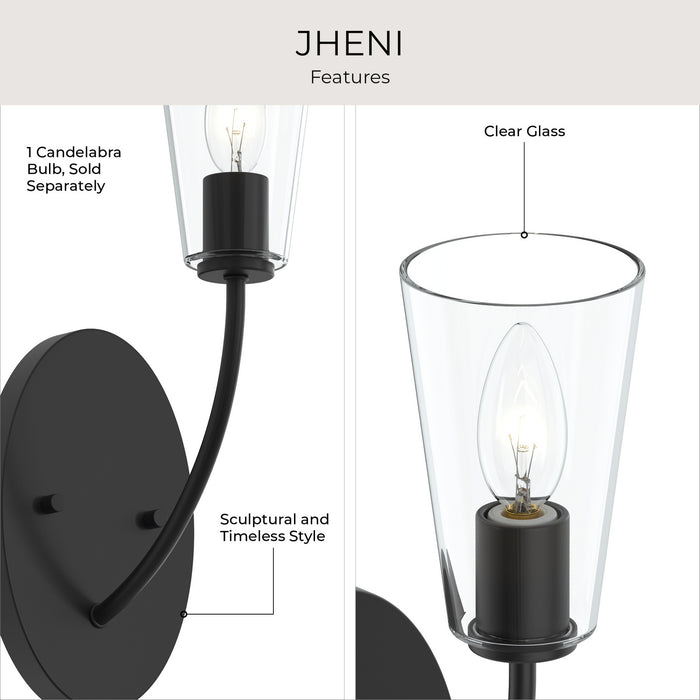 Progress Lighting - P710154-31M - One Light Wall Sconce - Jheni - Matte Black
