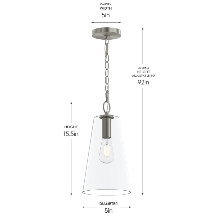 Progress Lighting - P500511-009 - One Light Pendant - Jheni - Brushed Nickel