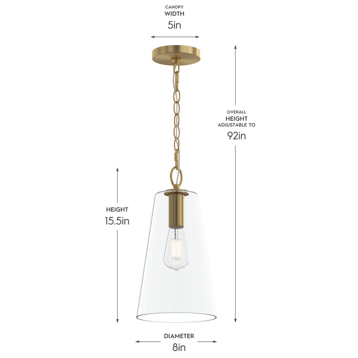 Progress Lighting - P500511-191 - One Light Pendant - Jheni - Brushed Gold
