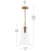 Progress Lighting - P500511-191 - One Light Pendant - Jheni - Brushed Gold
