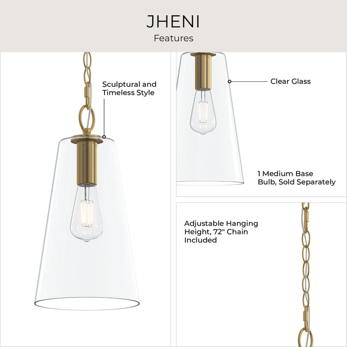 Progress Lighting - P500511-191 - One Light Pendant - Jheni - Brushed Gold