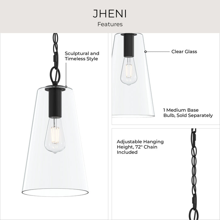 Progress Lighting - P500511-31M - One Light Pendant - Jheni - Matte Black