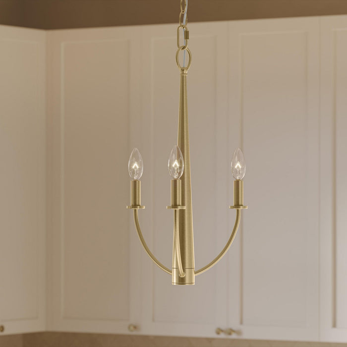 Progress Lighting - P400457-191 - Three Light Chandelier - Jheni - Brushed Gold