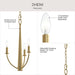 Progress Lighting - P400457-191 - Three Light Chandelier - Jheni - Brushed Gold