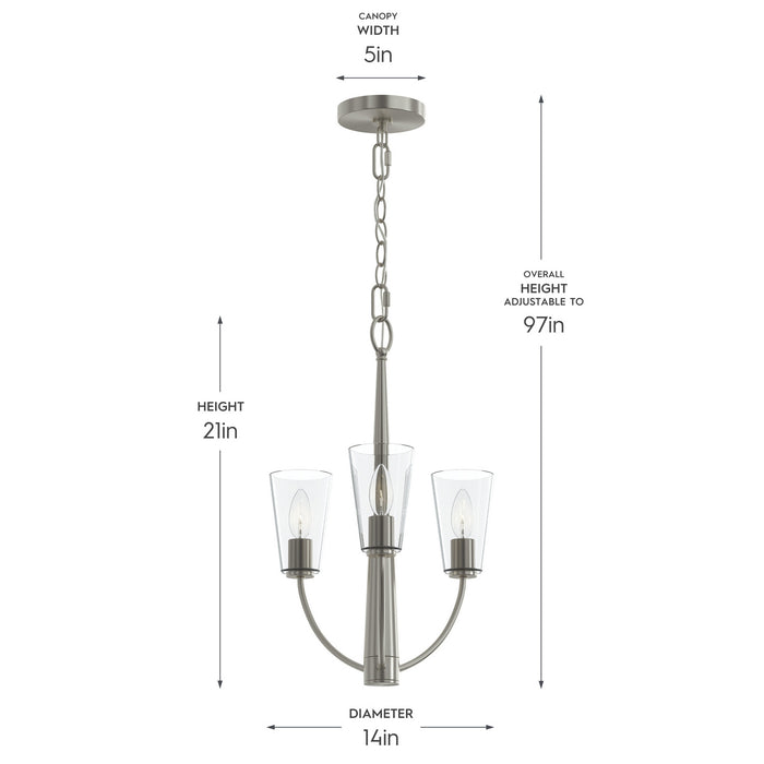 Progress Lighting - P400452-009 - Three Light Chandelier - Jheni - Brushed Nickel