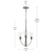 Progress Lighting - P400452-009 - Three Light Chandelier - Jheni - Brushed Nickel