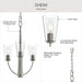 Progress Lighting - P400452-009 - Three Light Chandelier - Jheni - Brushed Nickel
