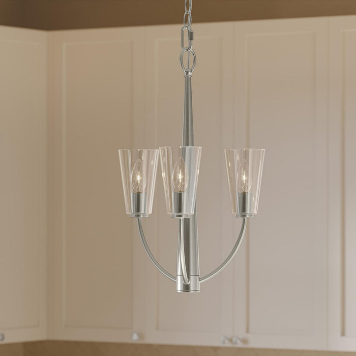 Progress Lighting - P400452-009 - Three Light Chandelier - Jheni - Brushed Nickel