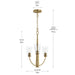 Progress Lighting - P400452-191 - Three Light Chandelier - Jheni - Brushed Gold
