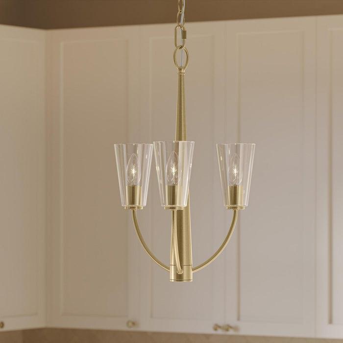 Progress Lighting - P400452-191 - Three Light Chandelier - Jheni - Brushed Gold