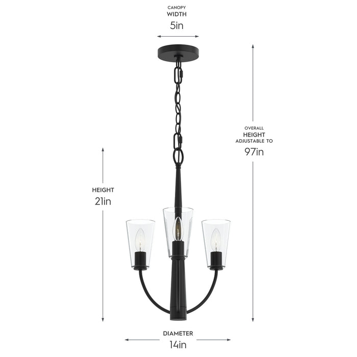 Progress Lighting - P400452-31M - Three Light Chandelier - Jheni - Matte Black
