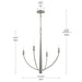 Progress Lighting - P400458-009 - Four Light Chandelier - Jheni - Brushed Nickel
