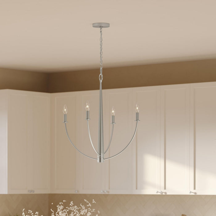 Progress Lighting - P400458-009 - Four Light Chandelier - Jheni - Brushed Nickel