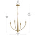 Progress Lighting - P400458-191 - Four Light Chandelier - Jheni - Brushed Gold
