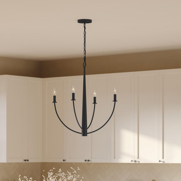 Progress Lighting - P400458-31M - Four Light Chandelier - Jheni - Matte Black
