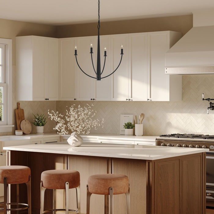 Progress Lighting - P400458-31M - Four Light Chandelier - Jheni - Matte Black