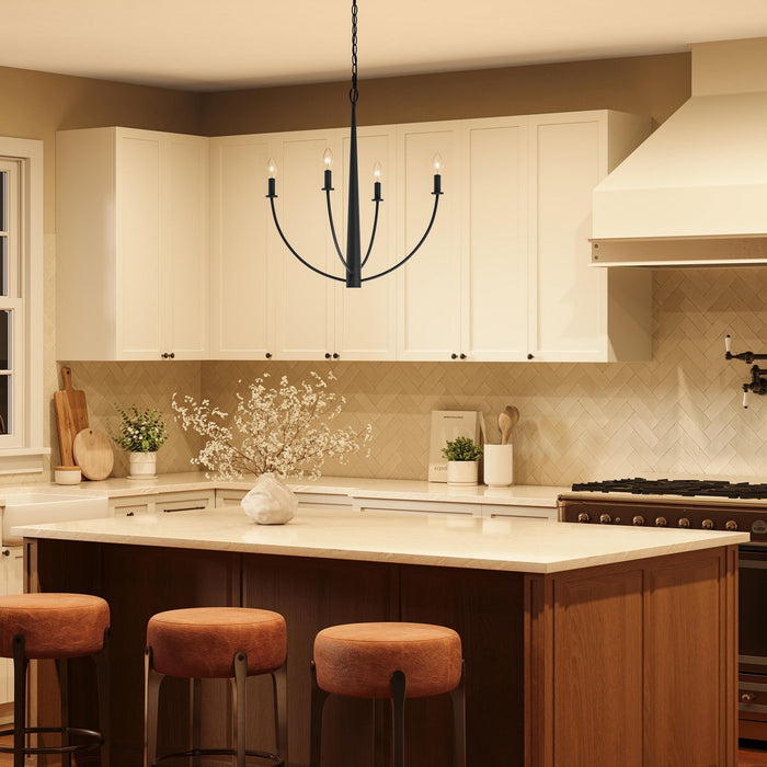 Progress Lighting - P400458-31M - Four Light Chandelier - Jheni - Matte Black