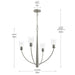 Progress Lighting - P400453-009 - Four Light Chandelier - Jheni - Brushed Nickel
