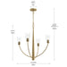 Progress Lighting - P400453-191 - Four Light Chandelier - Jheni - Brushed Gold