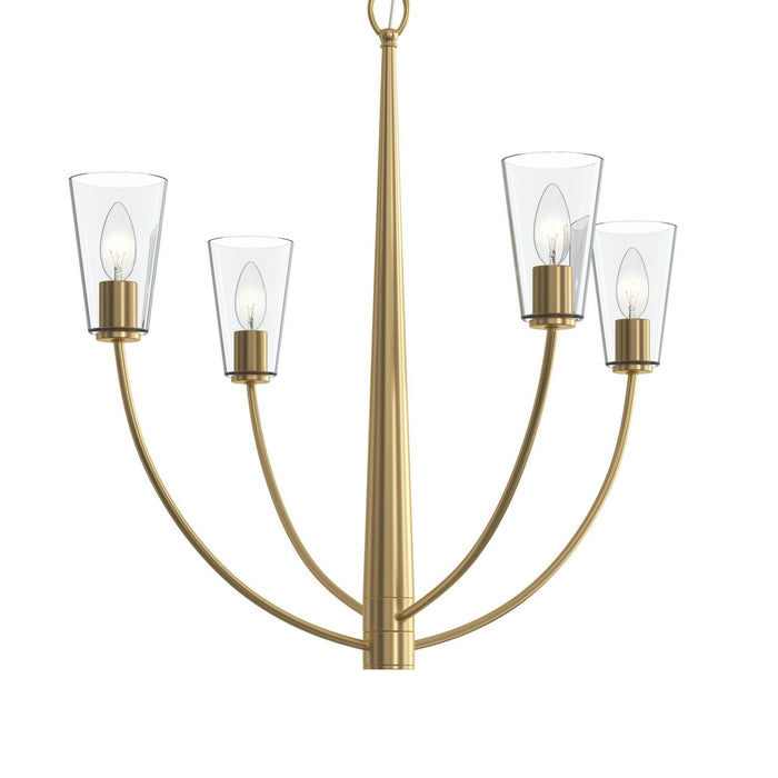 Progress Lighting - P400453-191 - Four Light Chandelier - Jheni - Brushed Gold