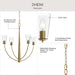 Progress Lighting - P400453-191 - Four Light Chandelier - Jheni - Brushed Gold