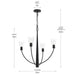 Progress Lighting - P400453-31M - Four Light Chandelier - Jheni - Matte Black