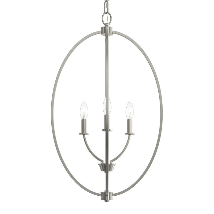 Progress Lighting - P500513-009 - Three Light Foyer Pendant - Jheni - Brushed Nickel