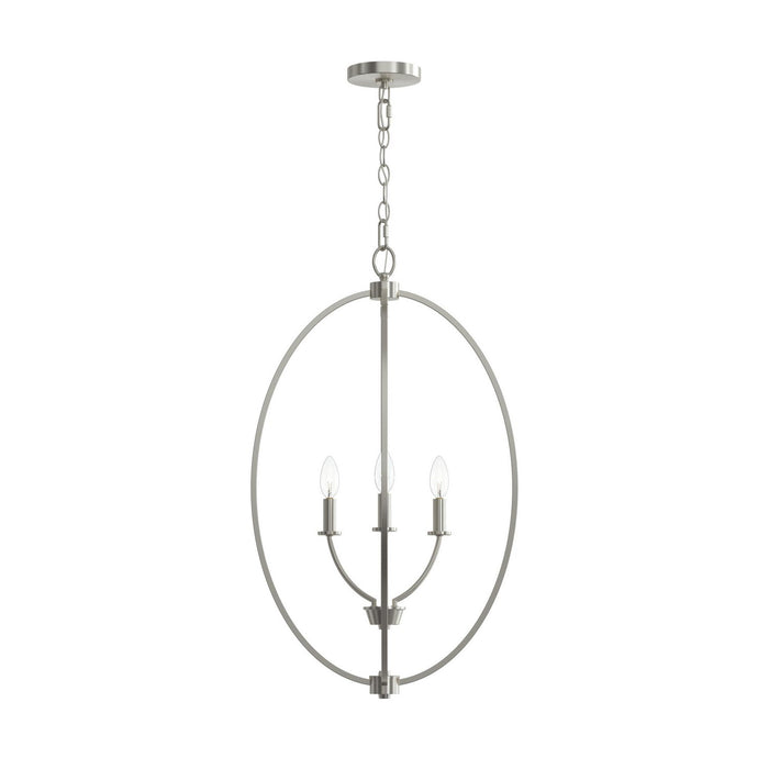 Progress Lighting - P500513-009 - Three Light Foyer Pendant - Jheni - Brushed Nickel