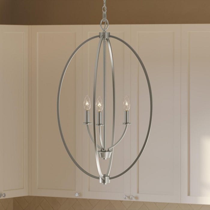 Progress Lighting - P500513-009 - Three Light Foyer Pendant - Jheni - Brushed Nickel