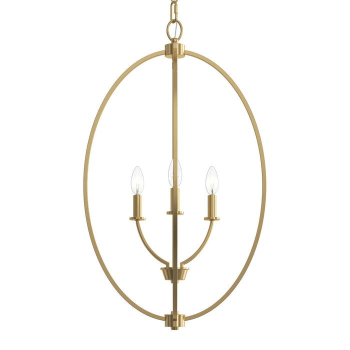 Progress Lighting - P500513-191 - Three Light Foyer Pendant - Jheni - Brushed Gold